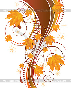 Autumn ornament with maple leaves - vector EPS clipart