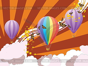 Hot air balloons - vector clipart