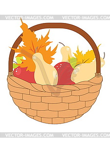 Basket of Pears and Apples - vector clipart / vector image