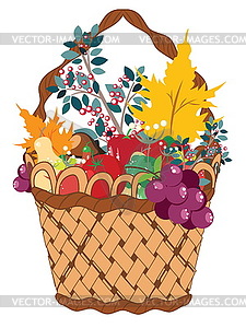 Basket of Vegetables - vector clip art