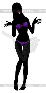 Violet bikini girl silhouette - vector EPS clipart
