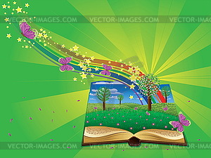 Magic book - vector image