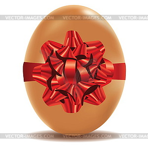 Brown Egg with Bow - vector clipart