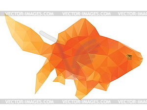 Polygonal Gold Fish - векторное изображение