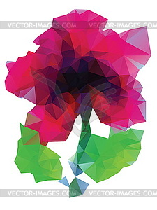 Polygonal Purple Flower - vector image