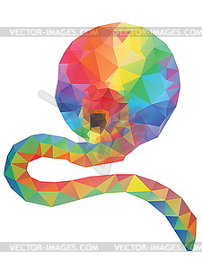 Rainbow Polygonal Background - color vector clipart