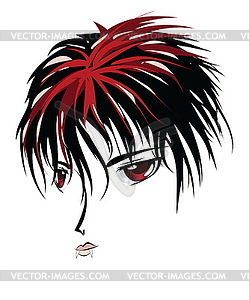 Anime vampire face - vector image