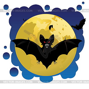 Bats and Moon - vector image