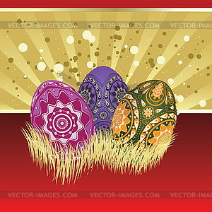 Easter card with eggs - vector clipart