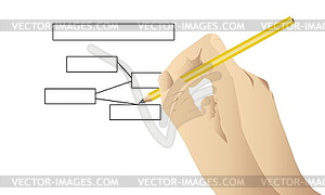Human draw using pencil - vector clipart / vector image