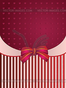 Striped background with bow - vector clipart