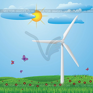 Wind turbine - vector EPS clipart