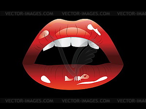 Beautiful red lips - vector clip art