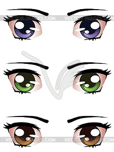 Cartoon female eyes - vector image