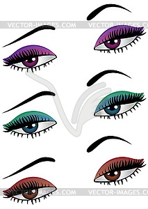 Colorful cartoon eyes - vector clipart