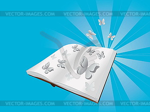 Butterflies cut out of book - vector clipart