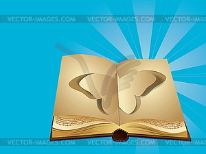 Butterfly cut out of book - vector image