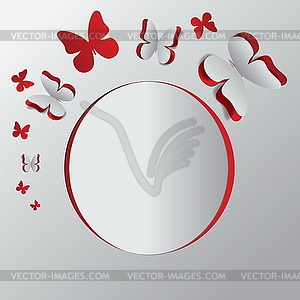 Card with cut out butterflies - stock vector clipart