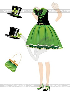 Leprechaun girl dress - vector image