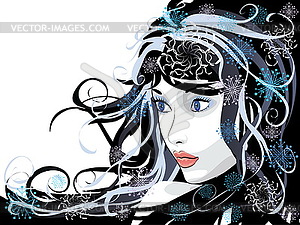 Abstract winter girl - vector image