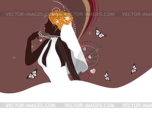 Beautiful bride - vector clip art