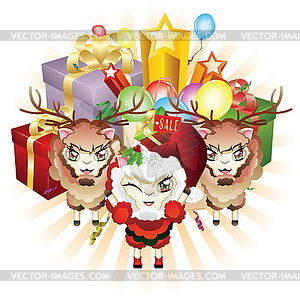 Christmas Sheeping - vector clipart