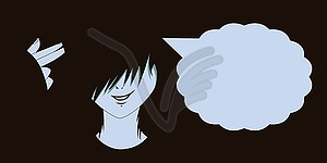 Emo kid with finger gun - vector EPS clipart