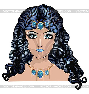 Fantasy blue haired girl - vector image