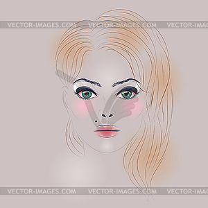 Fashion Girl with Hair - vector image