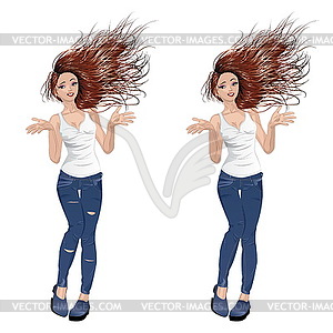 Girl in Casual Style - vector image