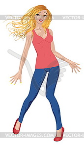 Girl in casual wear - vector image