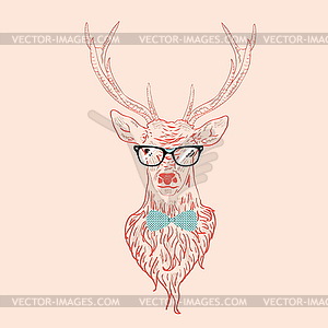 Hipster Stag - vector clipart