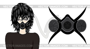 Man in Respirator - vector image