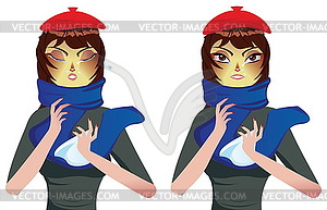 Sneezing Woman - vector image