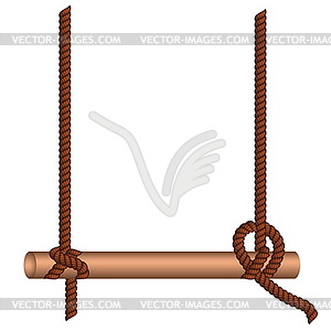 Wood Stick on Rope - vector image