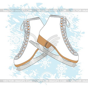 Ice skates background - vector image