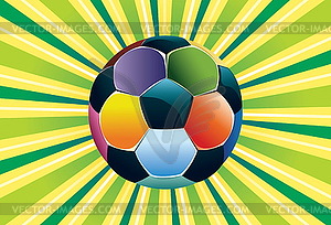 Soccer Ball on Green Background - vector image