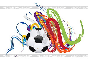 Soccer Ball with Brush Strokes - vector image