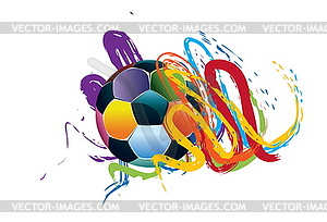 Soccer Ball with Brush Strokes - vector clipart