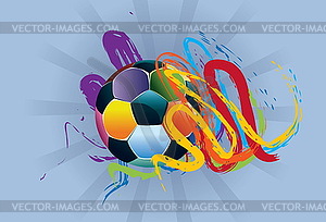 Soccer Ball with Brush Strokes - vector image