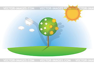 Abstract orange tree - vector image