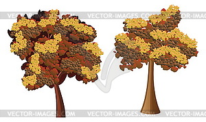 Stylized Autumn Tree - vector clip art
