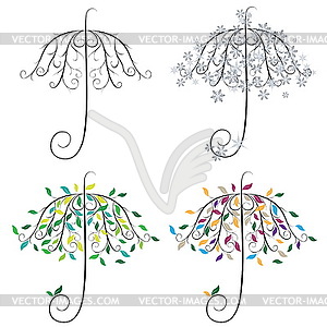 Umbrella Shape Tree - royalty-free vector image