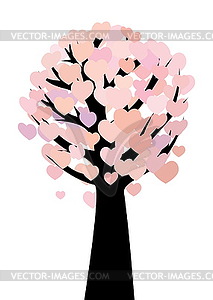 Abstract hearts tree - vector image