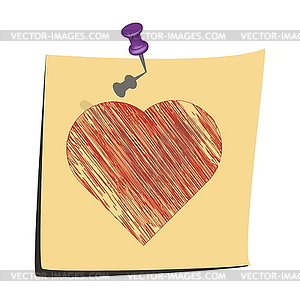 Sticky Note Love You - vector image