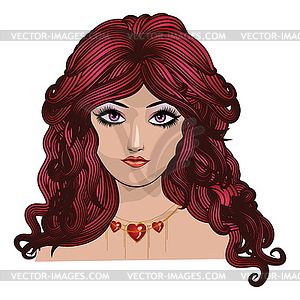 Valentine girl - vector clip art