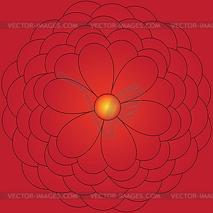 Big red flower - vector clip art