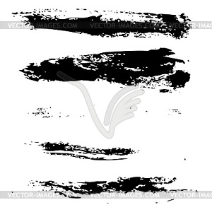 Черный мазков кисти - векторное изображение