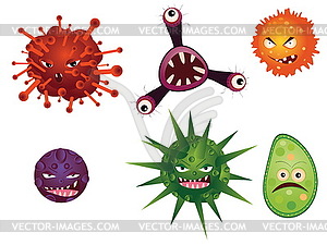 Cartoon Viruses - vector clip art