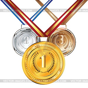 Golden, Silver and Bronze Medal - vector image